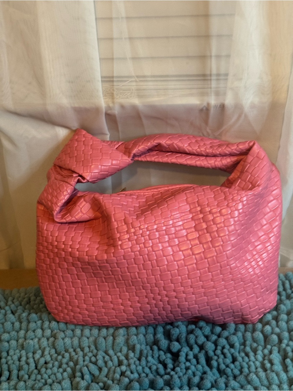 MOTF Pink Woven Bow Shoulder Bag NWOT